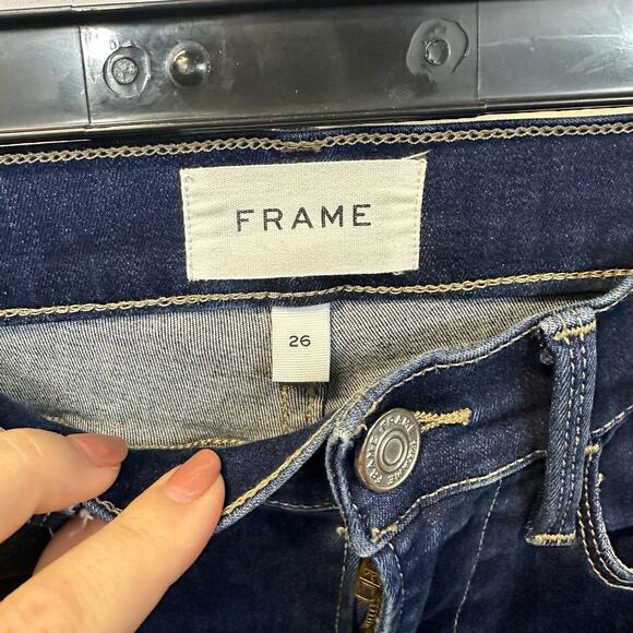 Frame Denim Le High Skinny Crop Blue Dark Wash Denim Jeans 26 - Picture 2 of 6